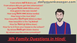 Wh Family Questions in Hindi 